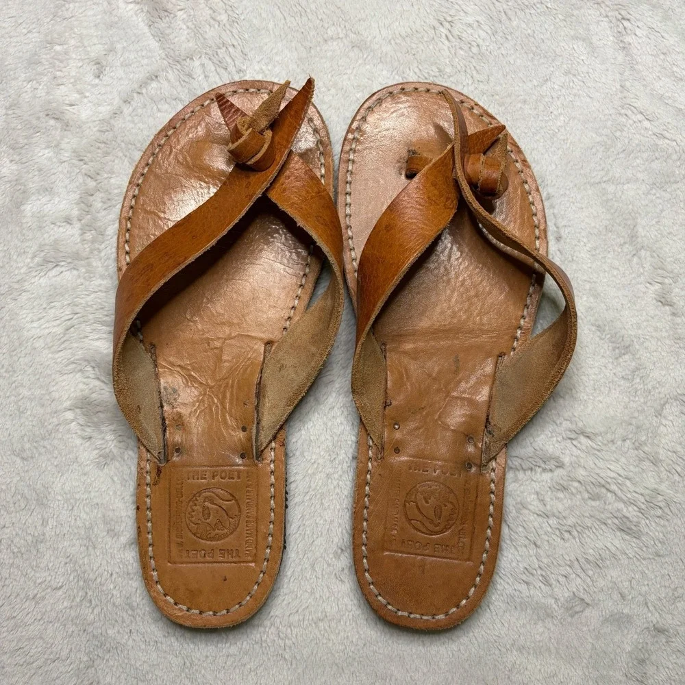 The Poet Melissinos Handmade Authentic Greek Sandals Mens 8 Leather Flip Flop